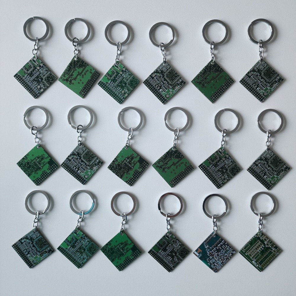 Keychains Circuit Board Set Of 18 Green Motherboard Geek Gift Tech Nerd New